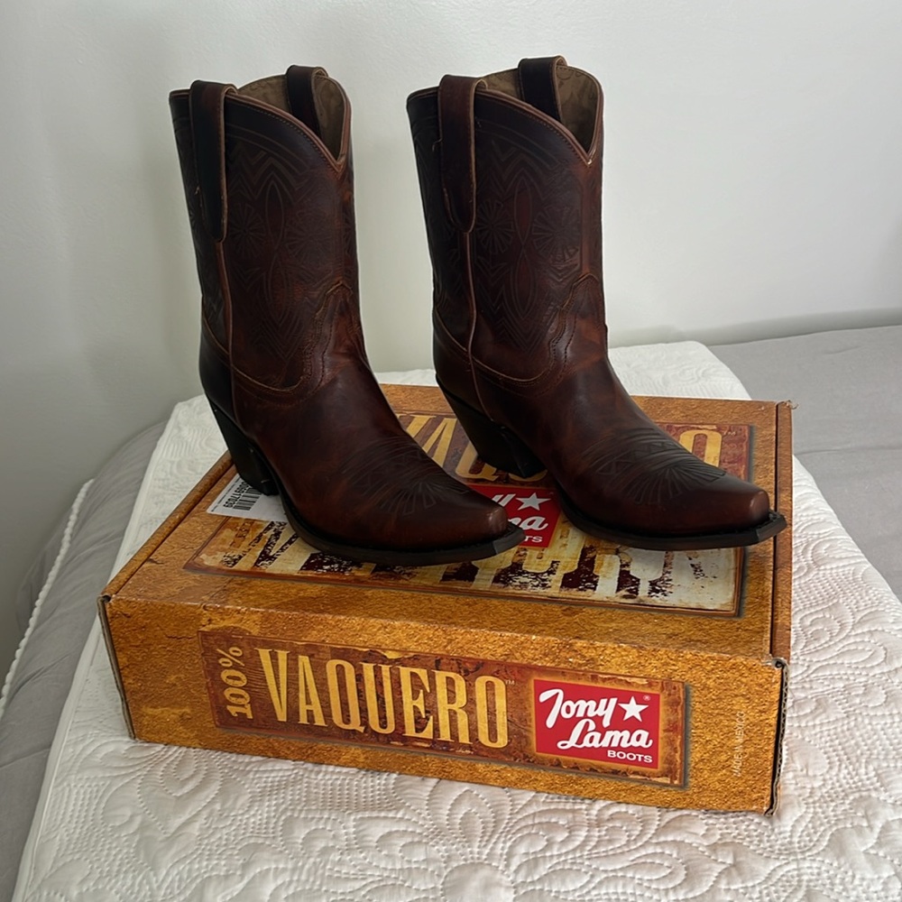 Tony Lama Brown Baja Vaquero Western Boots, Women’s 8.5 Medium, Brand New In Box